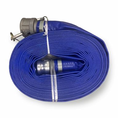 Collapsible PVC Discharge Hose, 1.5" x 25', CxE